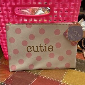 Pink Polka Dot Cosmetic Bag